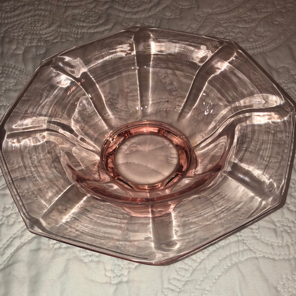 Vintage Pink Carnival Glass Dish
